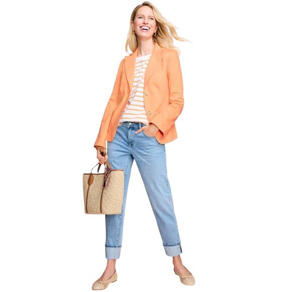 Talbots Everyday Relaxed Jean Cuffed Selene Wash Size 10 Petite Classic Casual - Picture 2 of 14